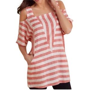 SOFT SURROUNDINGS Striped Cold Shoulder Tunic